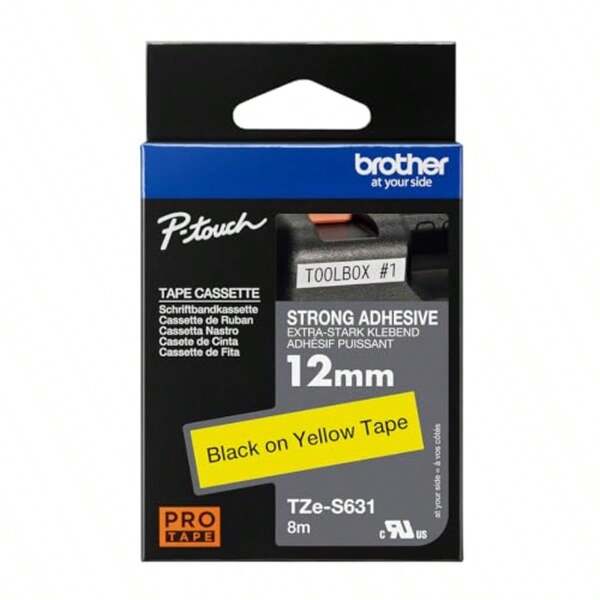 Genuine TzeS631 Strong Adhesive Tape Black On Yellow 12mm X 8m