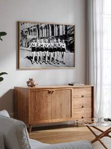 1 pièce Impression d'art vintage de la ligne de chœur de New York sans cadre - Décoration murale noir et blanc pour le salon, la chambre à coucher, le bureau à domicile - Idée de cadeau parfaite