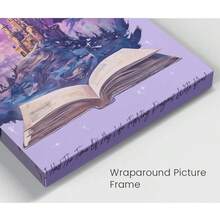 Magic Castle, Flying Dragons And Fairy Tale Books, Dreamy Illustration Style Canvas Wall Art, 1Pc 2D Flat Printing, For Living Room Office Wall Decor For Bedroom Bathroom Framed Wall Poster Art Prints Ready To Hang Pictures Home Decorations - Nhiều màu - Xem 9