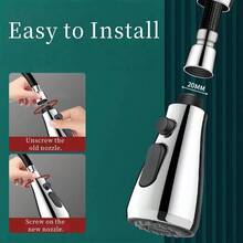 Cabezal Rociador de Grifo de Cocina, Grifo de Reemplazo de Acero Inoxidable Boquilla de Cocina para Cabezal Bao Grifo de Fregadero - inicial - Ver 6