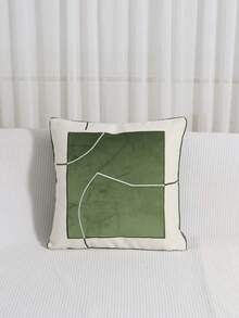 1pc/2pcs Patchwork Bohemian Style Embroidered Contrast Color Pillow Cover With Ruffle Edges, Suitable For Bedroom, Living Room, Sofa, Modern Festive Decor, Outdoor Garden, Party, 45*45cm, Fits Pillow Insert