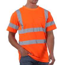 High Visibility Shirts For Men Class 3 Hi Vis Reflective Construction Shirts For Men With Pocket  T Shirt For Mens Work Shirt For Mens Short Sleeve Orange,24199805 - 珊瑚橙 - 查看 1
