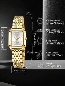 4pcs Set, Women's Watch, Fashionable Luxury Minimalist Women's Watch, Paired With Black & White Floral Design Bracelet, Alloy Material, Suitable For Daily Wear, Women's Watch & Bracelet Set, Gift For Girlfriend