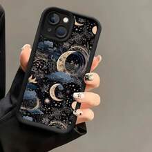 [Teléfono] Diseño de escalera de ojos con ranura y luna Funda para phone 16, 16 Plus, 16 Pro, 15, 15 Plus, 15 Pro, 14, 14 Plus, 14 Pro, 13, 13 Pro, 12, 12 Pro, 11, 11 Pro, 11 Pro Sh - Negro - Ver 7