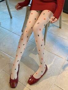 1 件时尚圣诞树图案紧身裤，性感圣诞礼物女士连裤袜 - 常規款 - 查看 1