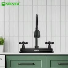 Mezcladora para Fregadero, Llave para Fregadero de Cocina Flexible, Grifos para Cocina, Grifo de Cocina con Dos Asas, Grifo de Cuerpo Principal de Acero Inoxidable, Acabado Cromo Espejo, SP - 80202 - Negro Mate - Ver 4