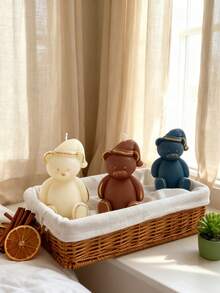 1-Piece Set Of Silicone Candle Molds For Christmas Teddy Bears! DIY Cartoon Teddy Bear Aromatherapy Candle/Scented Stone Souvenir, Easy To Demold And Reusable, A Cute And Fun Christmas Homemade Gift Artifact! - White - View 5