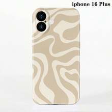 1pc Minimalist Asymmetrical Patchwork Pattern Glossy Hard Shell Phone Case, Suitable For IPhone 11/12/13/14/15/16 Pro Max