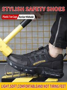 أحذية أمان للعمل جديدة للرجال، مقاومة للثقب بطرف من الصلب، مضادة للصدمات، مانعة للانزلاق، ماصة للصدمات، مقاومة للتآكل، بنظام ربط بالأربطة، قاعدة ناعمة، أحذية أمان للعمل مزيلة للروائح الكريهة