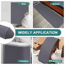 1 alfombrilla autoadhesiva para rascar gatos de 200 x 40 cm con textura de alfombra para proteger la pared, el sofá y los muebles. Protector antiarañazos reutilizable para gatos, protector decorativo para garras de gato, color gris claro. - Gris Claro - Ver 7