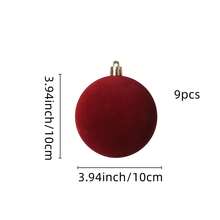 1/9 bucăți ornamente mari de Crăciun din catifea, bile, 3,94'', ornamente vintage neutre de Crăciun, agățate, decorațiuni de brad flocate pentru petrecere de sărbători, decor de Crăciun pentru casă, decorațiuni de Crăciun, decor de cameră, iarnă
