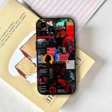 Custodia per telefono The W-Weeknd, compatibile con 12, 11, 13, 14, 15, 16, 17, Mini, Max, Pro, Plus, in morbido silicone nero. Compatibile con 17, 17 Pro, 17 Pro Max.