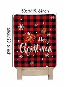 1/4/6/16pcs Christmas Chair Covers, Christmas Printed Pattern Linen Rectangular Dining Chair Back Decor, Suitable For Christmas Restaurant Dining Table Decoration - Multicolor - View 8