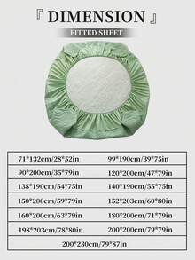 1pc Solid Color Waterproof Bedsheet, Bedding, Fitted Sheet, Waterproof Mattress Protector, Soft & Comfortable Bedroom Bedding, Skin-Friendly Mattress Protector, Dust & Moisture Proof Mattress Protector, Oeko-Tex - Green - View 3