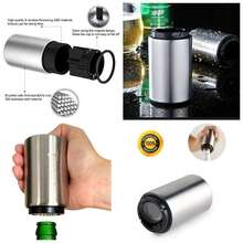 Destapador de cerveza, abridor de botellas automtico de acero inoxidable con imn para las corcholatas, en hogar, bar o restaurante con diseo vanguardista y calidad premium - Plateado - Ver 1