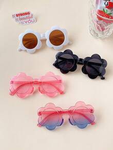 1/2/3/4/6副可爱向日葵时尚儿童太阳镜，仅含展示卡，不含运费 - 彩色 - 查看 24