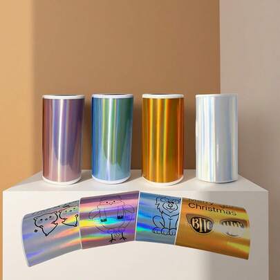 57mm Papel térmico holográfico multicolor Pegatinas láser (plateado/dorado/morado/azul) para etiquetas brillantes y tarjetas de Navidad DIY, compatible con impresoras mini C9/X5/X6/C15/C19, perfecto para regalos festivos y uso promocional