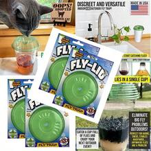 Fly Lid - Turn Almost Any Cup Into A Fly Trap. Indoor And Outdoor Use - 3 Lids Per Pack 6 Lids Total. Great For Fruit Flies And House Flies! - 綠色 - 查看 1