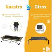 Cama Elevada para Perros Razas Extragrandes 116x60x25cm: Soporta 50kg/110Libras, Marco de Acero Antideslizante, Protección,la mamá perruna o los dueños de perros en cualquier ocasión como Navidad o cumpleaños. ¡Perfecta para viajes, campamentos o cualquier aventura fuera de casa! ¡Llévala contigo fácilmente dondequiera que vayas! - Marrón - Ver 5