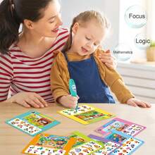 Bolígrafo de audio inteligente en español + 12 tarjetas de aprendizaje de doble cara en español, bolígrafo electrónico multifuncional con voz para el desarrollo intelectual y el aprendizaje lógico, bolígrafo con expresiones lindas y función de iluminación - Multicolor - Ver 5