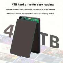 4TB 2TB Portable Hard Drive External Hard Drive 4TB 2TB USB 3.0 Data Transfer External Hard Disk Compact Minimalist Design, Compatible With Laptop Desktop - Reliable Storage For Students, Professionals, Portable Storage Sleek Design Compact Hard Drive - 2TB - View 8