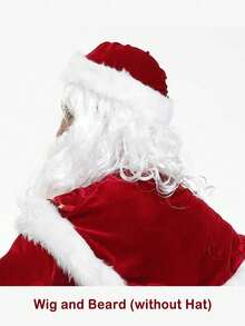 1pc Christmas Santa Claus Beard Set, White Beard, Christmas Grandpa Wig, Christmas Cosplay