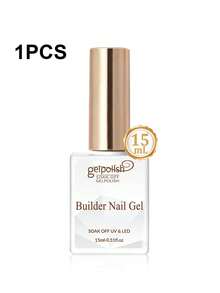 15ml Gel constructor de uñas, 7 en 1 transparente constructor para uñas, gel de esmalte de uñas curado con lámpara LED, base de goma, fortalecedor, engrosador, extensión, pegamento de rhinestones en un frasco para regalos de salón de belleza DIY en el hogar