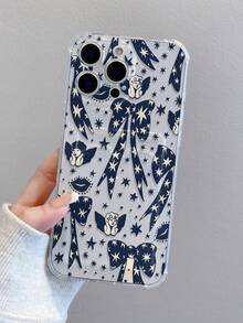 1pc Bow Knot, Card Slot Transparent Shockproof TPU Phone Case, Suitable As Holiday Gift Compatible With Apple Xs/Xsmax/Xr/11 12 13 14 15 16pro 17/Promax/14 15 16plus, Card & Photo Holder - Clear - View 1