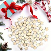 20/40 件 2 英寸木制星星家居装饰，木制星星圣诞婚礼派对 DIY 工艺品，家庭聚会装饰，节日派对 - 杏色 - 查看 5