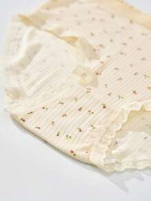 5 piezas de nuevas bragas de tiro medio con estilo triángulo imprescindibles para mujeres, con lazos impresos lindos y frescos, ribete de encaje, diseño puro y juvenil estilo estudiante japonés, tela cómoda, estilo dopamina, disponible en blanco, azul y rosa, ropa interior casual para mujeres, estilo minimalista.