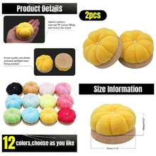 Pin Cushion, Wooden Sewing Pin Cushion Pincushion Needle Cushion Sewing Quilting Needlework CraftsBlack, 2 PCS - 黃色 - 查看 1