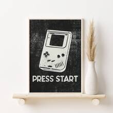 1 件帆布墙饰、带框墙饰、游戏玩家墙饰、男孩卧室装饰、现代黑白艺术、游戏室装饰、房间装饰、宿舍装饰、卧室装饰、家居装饰、海报、波西米亚风格装饰 - 彩色 - 查看 6