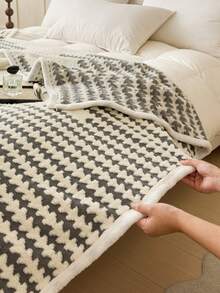 1 pieza Manta de felpa de tafetán gruesa y de doble cara, con acabado de bordes, manta casual para la siesta, adecuada para estancia en casa, dormitorio, hogar, sofá, puede usarse como manta para la siesta en la oficina, manta decorativa, manta de viaje, manta para el coche, también puede usarse como edredón