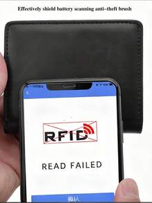 1个便捷时尚的男士短款PU皮钱包，带自动弹出式铝合金卡槽，防盗防磁，男士最佳礼物 - 彩色 - 查看 4