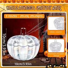 1 件带盖玻璃南瓜糖果罐 - 大容量万圣节零食储存容器，具有秋季装饰展示功能，适用于节日派对、家居装饰、节日设计、优质材料、玻璃器皿、季节性装饰品。 - 彩色 - 查看 6