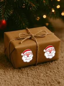 12/20/40 Stück personalisierte Weihnachtsmann Aufkleber, individuelle Namensaufkleber, mit Weihnachtsmützen, rote und weiße Weihnachtsdekoration, für Geschenke, Süßigkeiten, Snacks, Wasserflaschen, Computer, Aufbewahrungsboxen - Feiertags-Verpackungsetiketten, Weihnachtsaufkleber, Geschenkverpackung, lustige Designs, dauerhafte Klebstoffe, saisonale Dekoration, hochwertige Bedruckung, Heimdekoration, Feiertags-Geschenke - Verschiedenfarbig - Übersicht 2