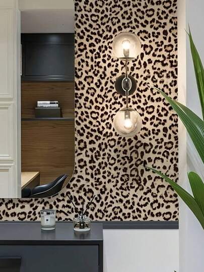 1 rulle sexig leopardmönster självhäftande vinyltapet | Vattentät avtagbar | Sovrum | Vardagsrumsväggförsköning | Heminredning | Konstnärlig väggrenovering | Tapet självhäftande
