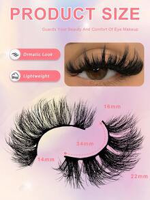 3 Pairs Full False Eyelashes Super Fluffy Volumized Eyelashes Dramatic Look 3D Wispy Faux Mink Lashes