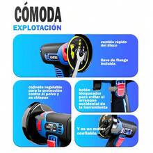 Amoladora angular de herramientas eléctricas inalámbricas - Negro - Ver 6