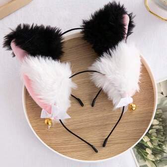 22*12CM Ins Sexy Plush Fox Cat Ear Bell Headband, Viral Cosplay Maid Costume Prop For Photo Shoot