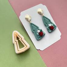 Christmas Soft Pottery Polymer Clay Cutter Mould Bowknot Garland Embossing Cutting Mold DIY Earring Pendant Jewelry Making Tool