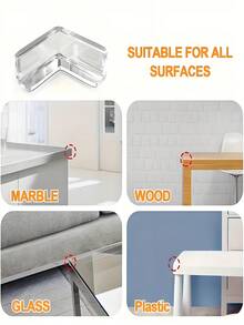 10 قطع واقيات للزوايا، خيارين للاختيار من بينهما (على شكل حرف L/مستدير)، واقي وحشو للسلامة، تستخدم لتغطية أثاث وحواف الطاولة الحادة، شفافة، مزودة بشريط لاصق مسبق، التصاق قوي للمنتج، لا تسقط بسهولة. بعد الإزالة، لن يتبقى أي آثار لاصقة ولن يتلف الأثاث. سهلة التركيب