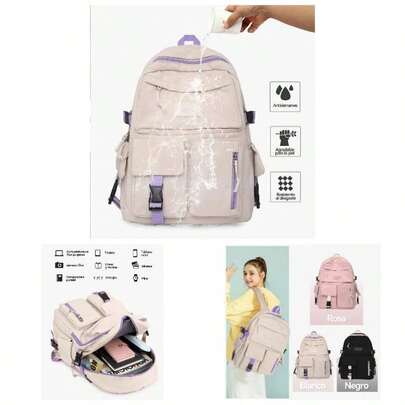 Mochilas para hombres y mujeres, mochilas para ordenador porttil, mochila para mujer, escuela, viajes, universidad, camping, polister impermeable