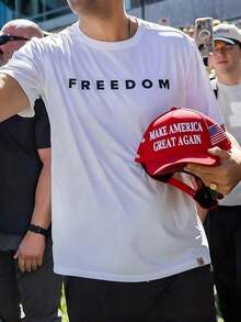 Freedom  Shirt - Patriotic  T-Shirt, Faith-Based Tee, Political Awareness Top, Casual Simple Style Letter Print Clothes-Unisex Women & Men's Daily Wear-Unisex Loose - Fit Comfortable Vintage Street - Style Cotton T - Shirt Top - 白色 - 查看 10