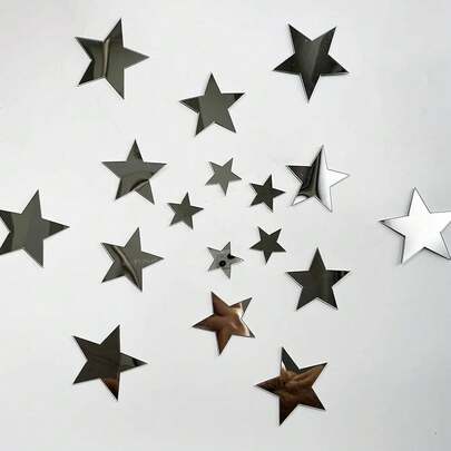 40pcs Acrylic Mirror Wall Stickers With Stars Patterns Adhesive Diy Home Decoration Paper For Baby Kids' Bedroom Best For Wall Decor, Stickers, Wall Decal, Vinyl Decal For Home Decorations, Spring Decoration Items Refresh Your Home, Rama Decoration Stickers Gifts Birthday Graduation, Wall Decor, Stickers, Wall Stickers, Room Decor, Home Decor School Decor School Surprise Dormitory Decor Back To School School Supplies Wall Mirror Mirror For Room Bathroom Decor Living Room Decor