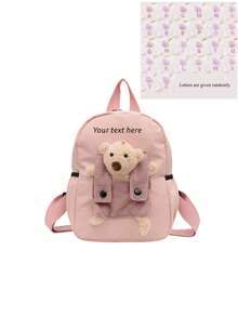 Customizable Personalized Backpack With Name Or Holiday Greetings. Customize Your Own Cute Mini Cartoon Teddy Bear Backpack, Can Write Name, Letters, Lucky Numbers, Perfect For Daily School, Dance Class, Travel, Birthday Gift For Friends And Daughters - Bear Backpack - View 22