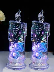 LED Creative Floral Candles, Electronic Wax Candle Lights, Gifts For Valentine's Day, Proposal, Wedding, Party, Birthday - Colored Light - View 20