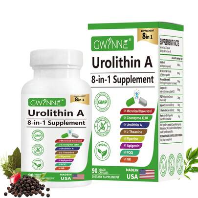  Gwynne Urolithin A 1000mg Complex Supplement 90 Cápsulas,con Nr, Resveratrol, Coq10, Pqq Y L-theanine Apoyo A La Energía Mitocondrial Y Celular