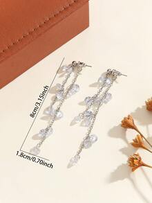 1 对百搭长流苏耳环，独特设计玻璃水晶吊坠耳环 - 流蘇 - 查看 6