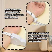 Body Measureing Tape 60 Inch, Automatic Shrinkage 3D Measuring Tape For Home And Fitness, Retractable Portable Measuring Body Tool For Waist Arms Hip, White - 白色 - 查看 5